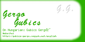 gergo gubics business card